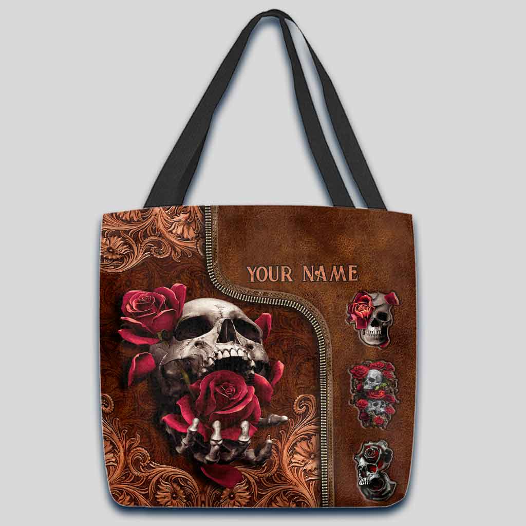 Love Skulls Rose Personalized Tote Bag
