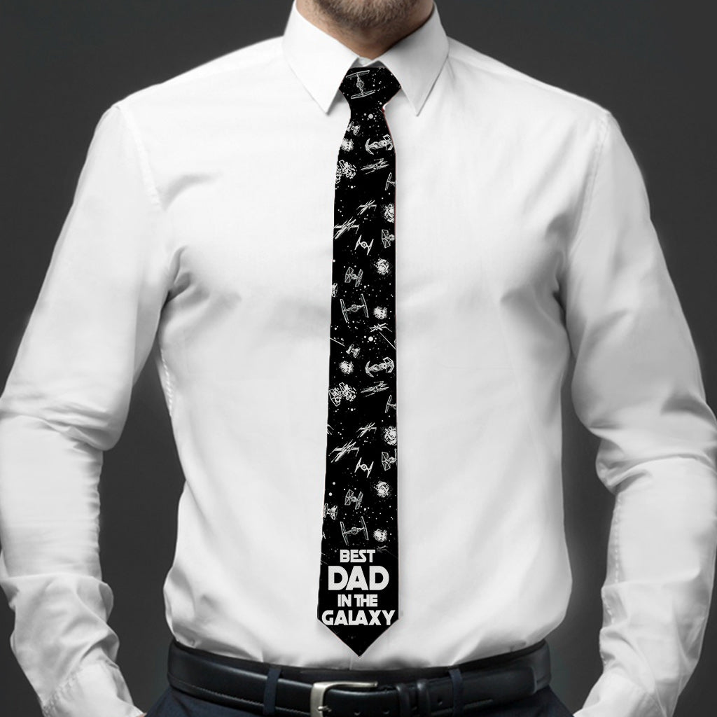 Best Dad In The Galaxy - Personalized The Force Necktie