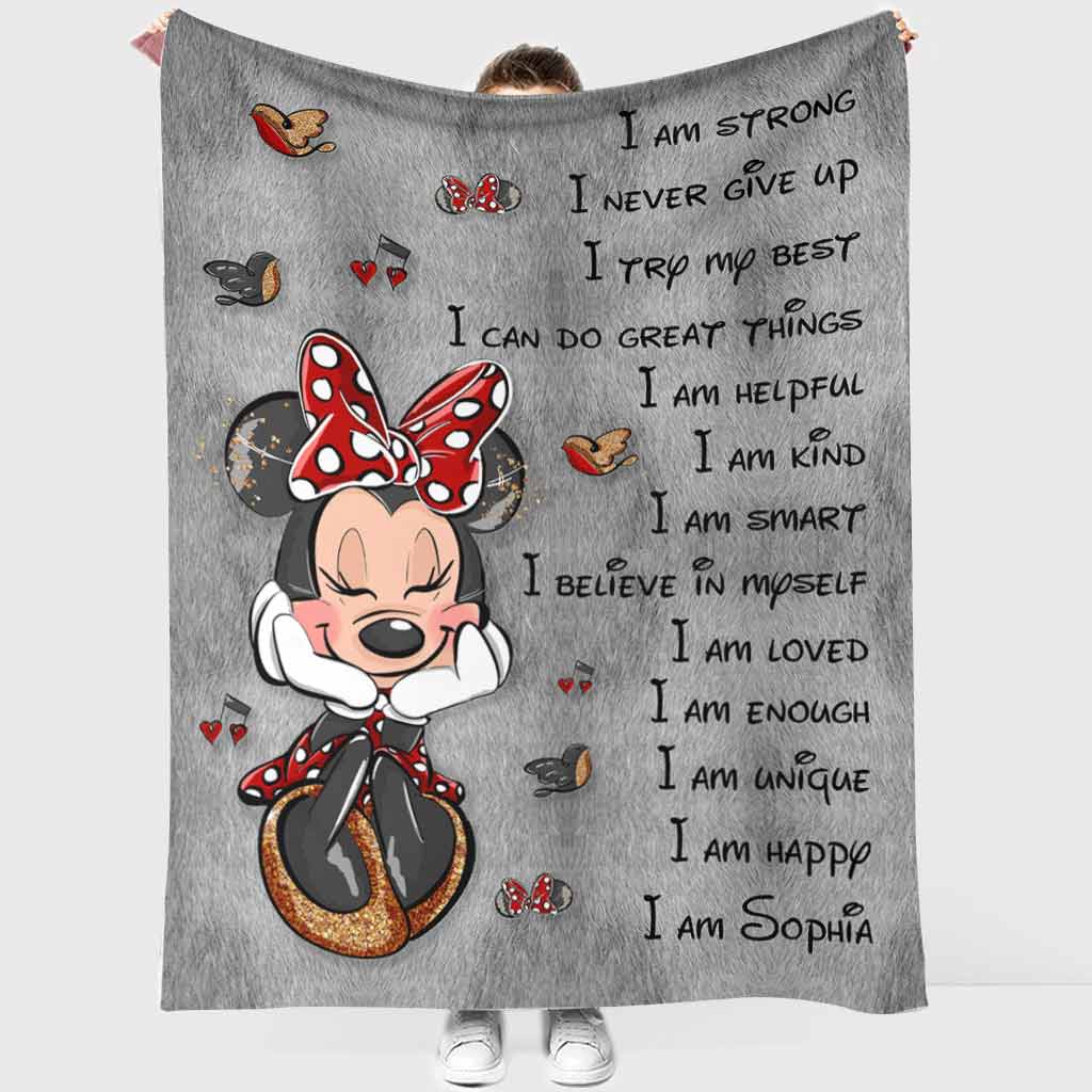 I Am Strong I Never Give Up - Personalized Daughter Blanket