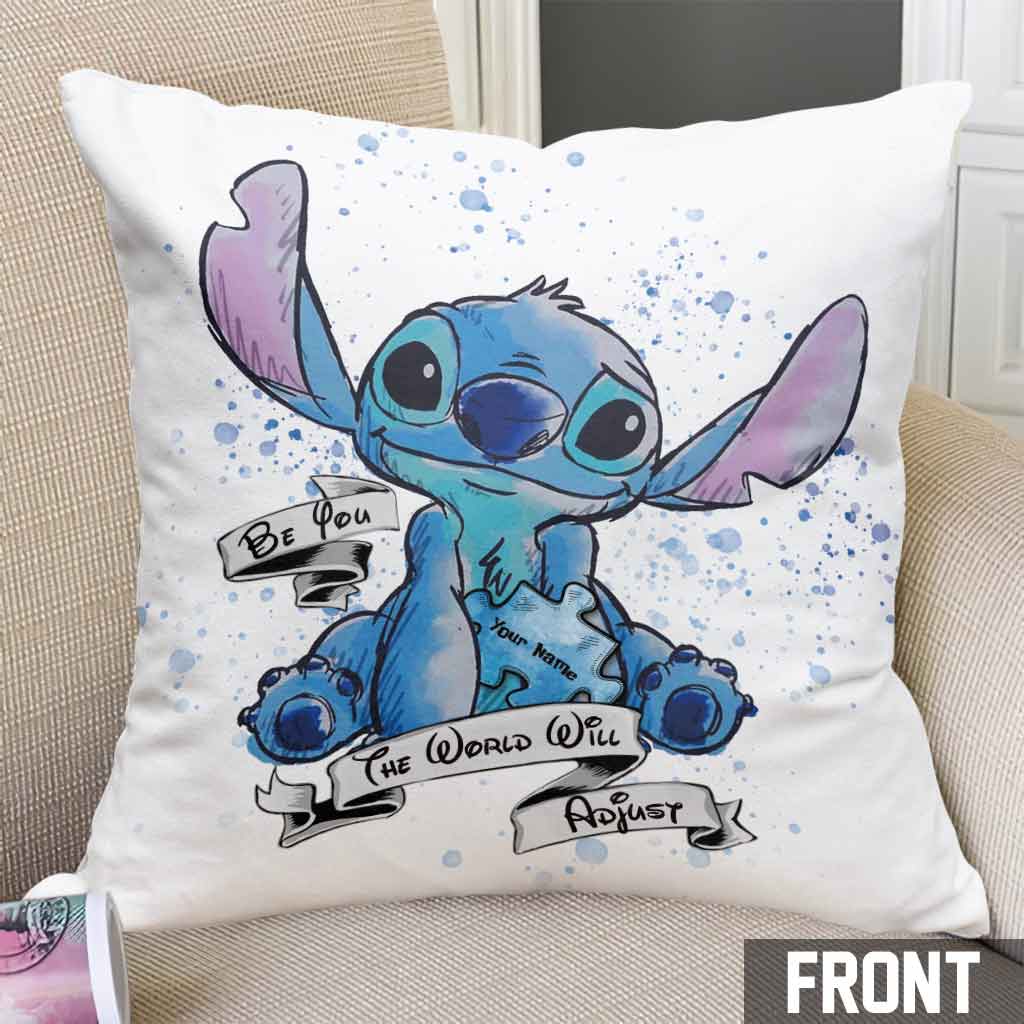 Be You The World Will Adjust - Personalized Autism Awareness Throw Pillow