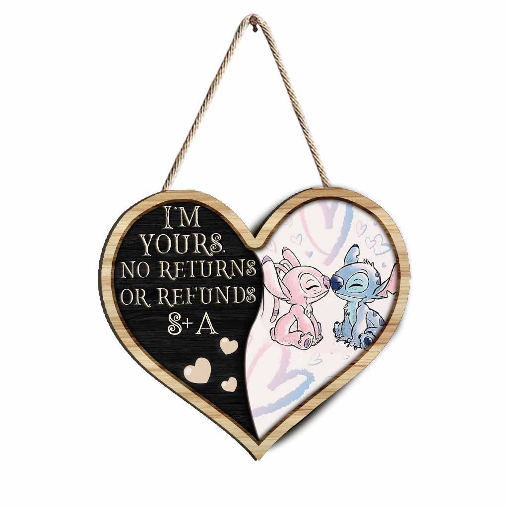 I'm Yours No Returns Or Refunds - Personalized Couple Ohana Wood Sign