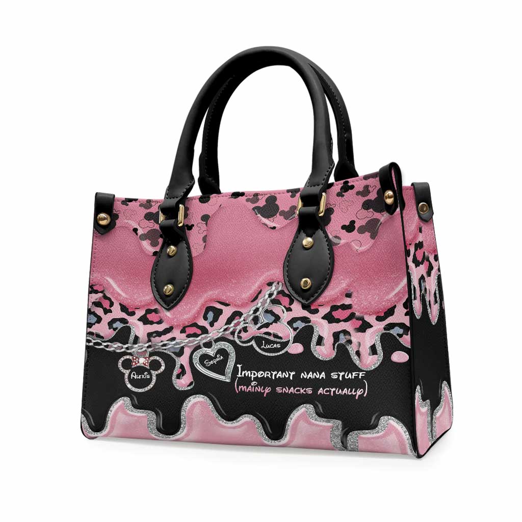 Important Nana Stuff - Personalized Leather Handbag