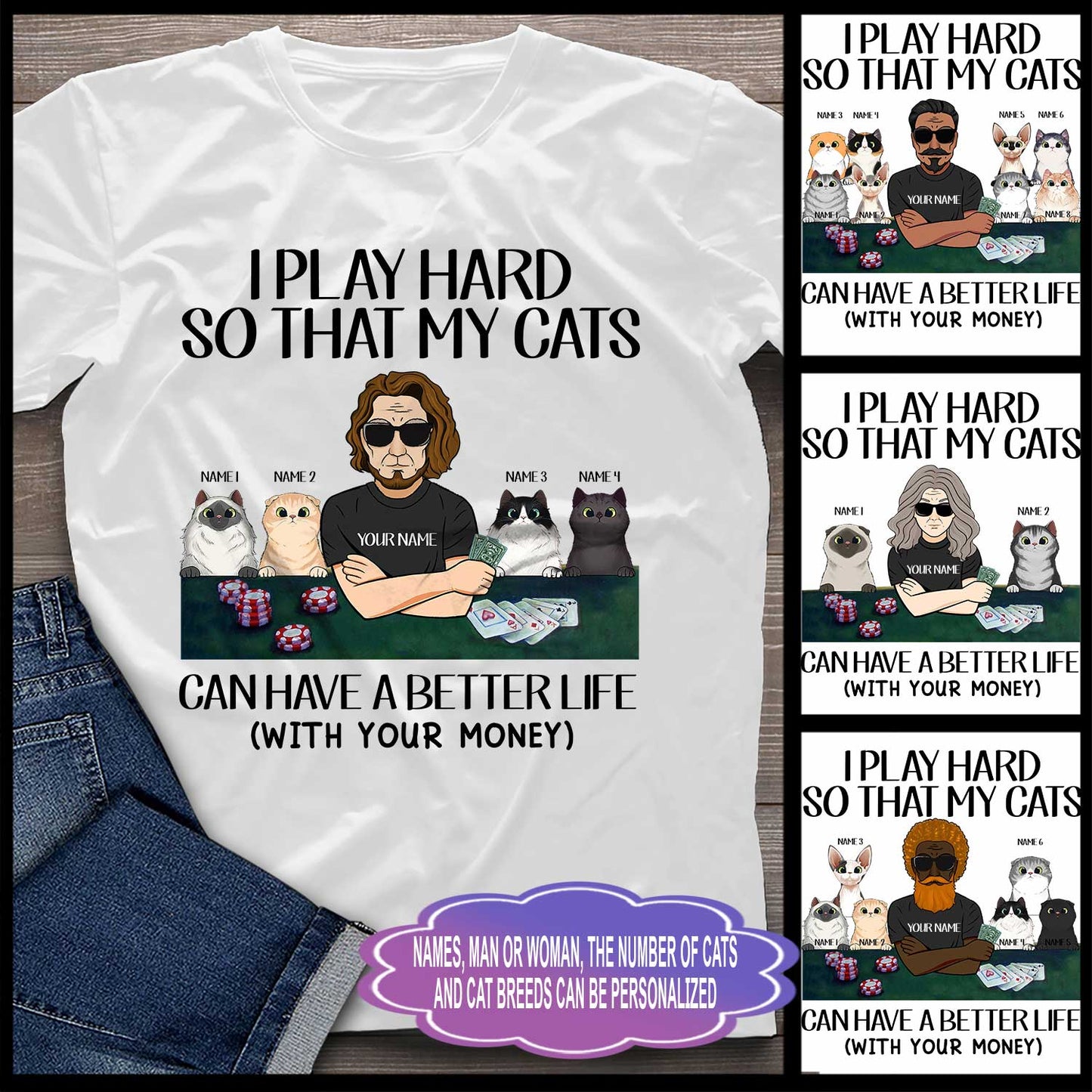 I Play Hard - Poker Personalized T-shirt And Hoodie