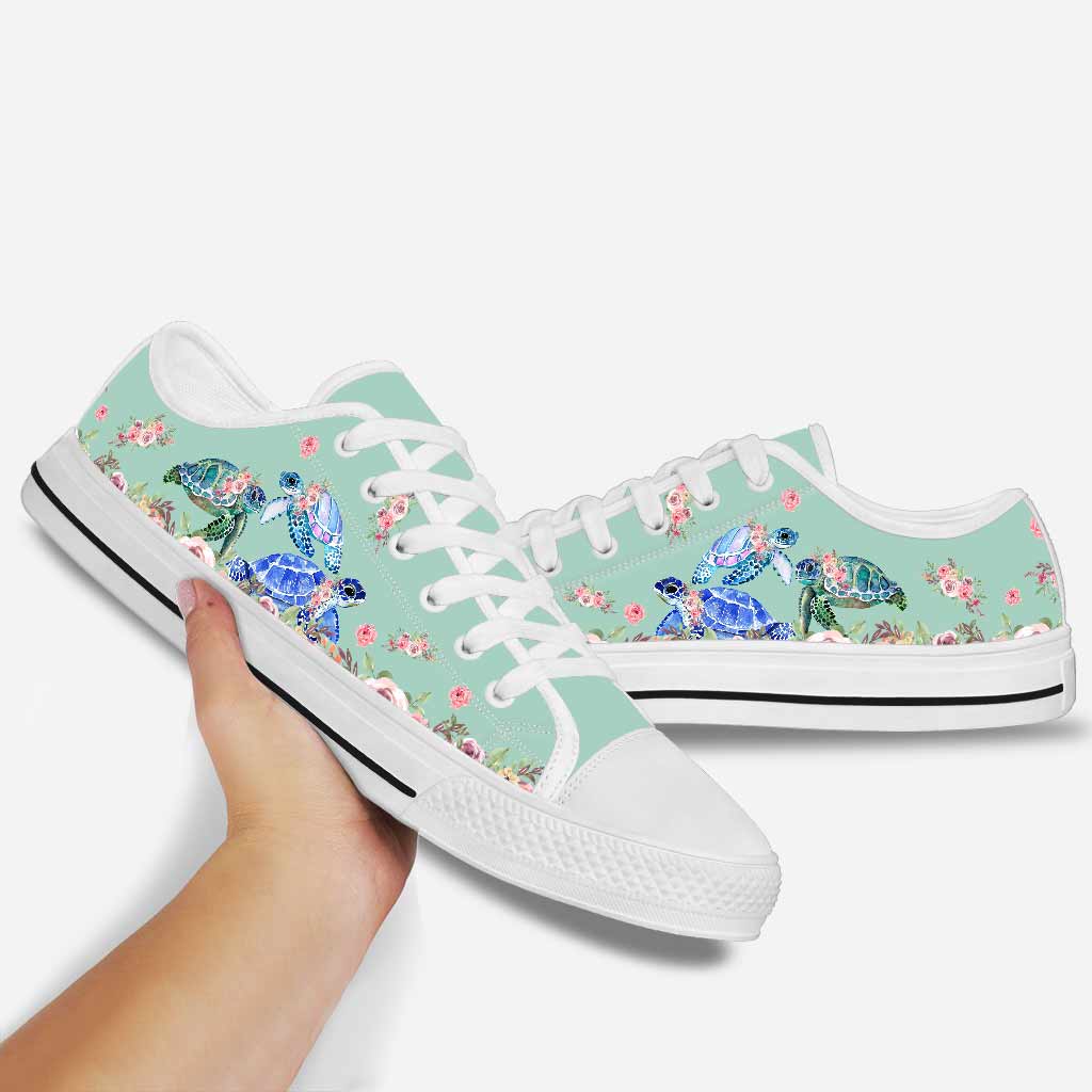 Turtle Flower Low Top Shoes 062021