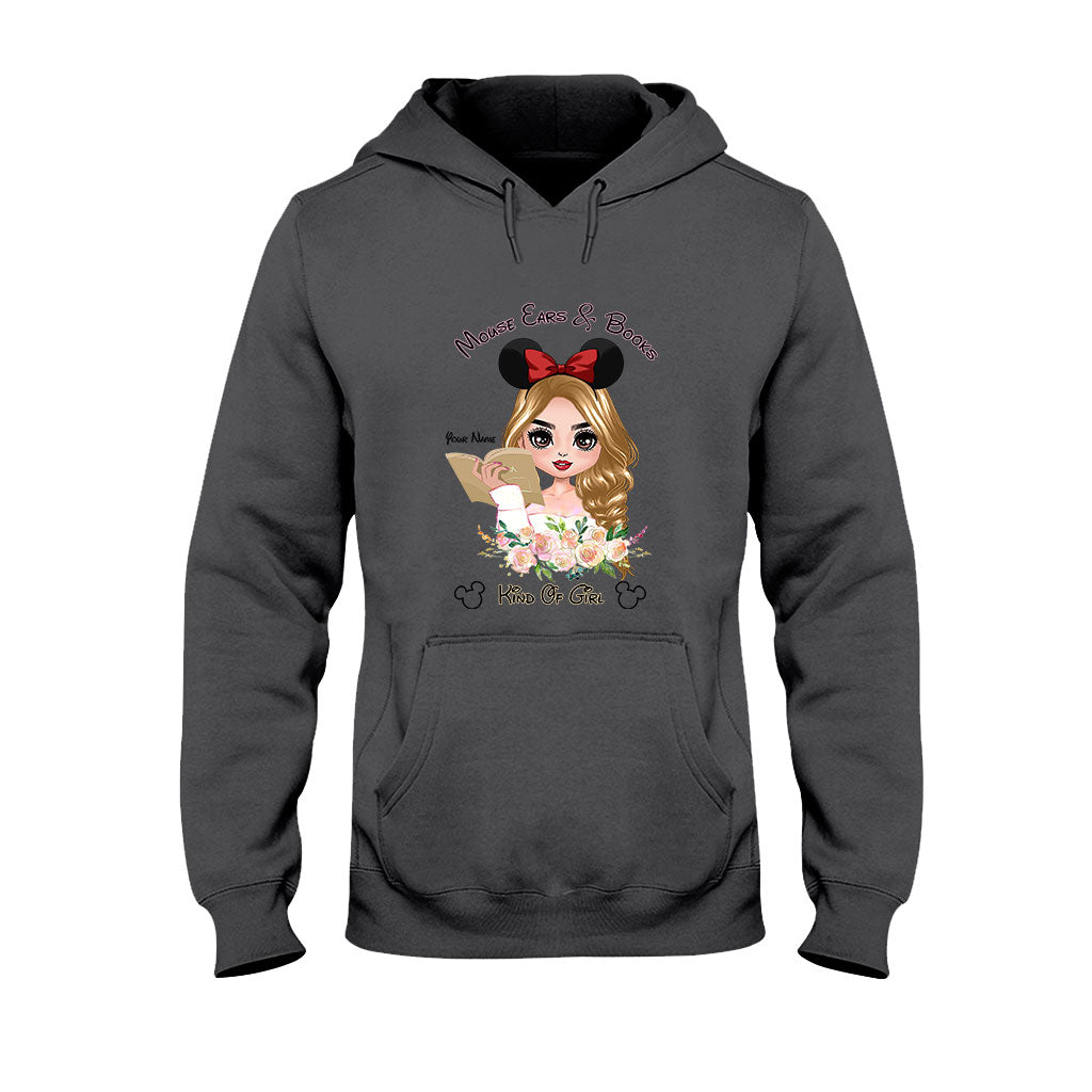 Mouse Ears And Book Kind Of Girl - Personalized Book T-shirt and Hoodie
