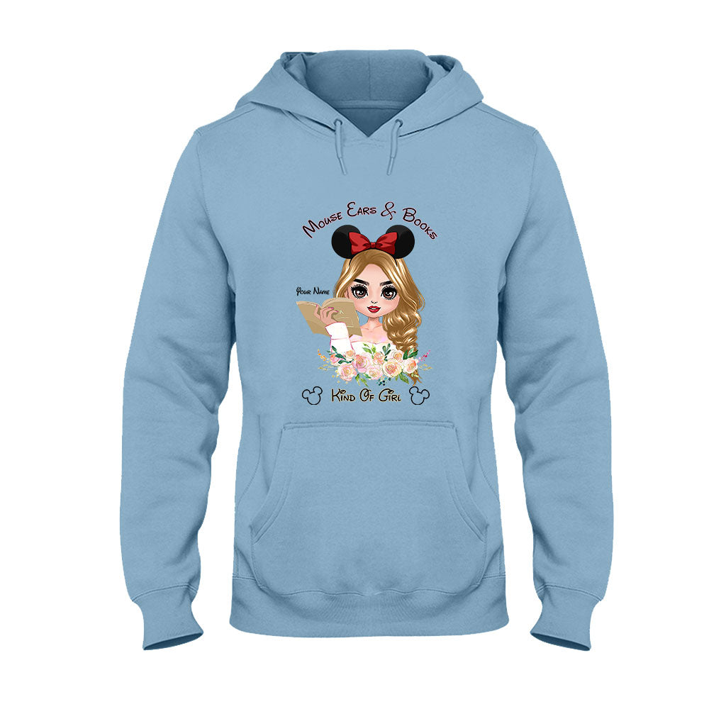 Mouse Ears And Book Kind Of Girl - Personalized Book T-shirt and Hoodie