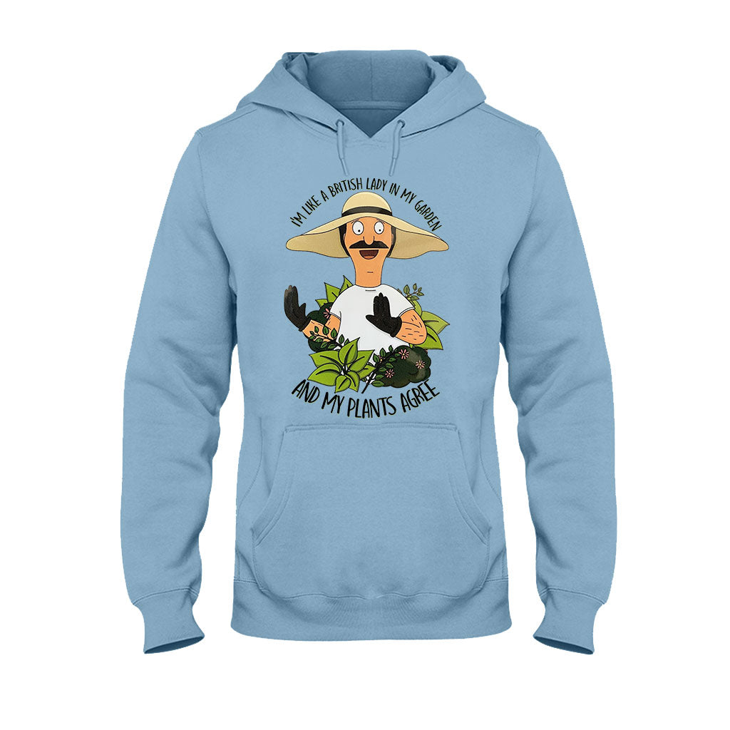 British Lady in Garden T-shirt and Hoodie