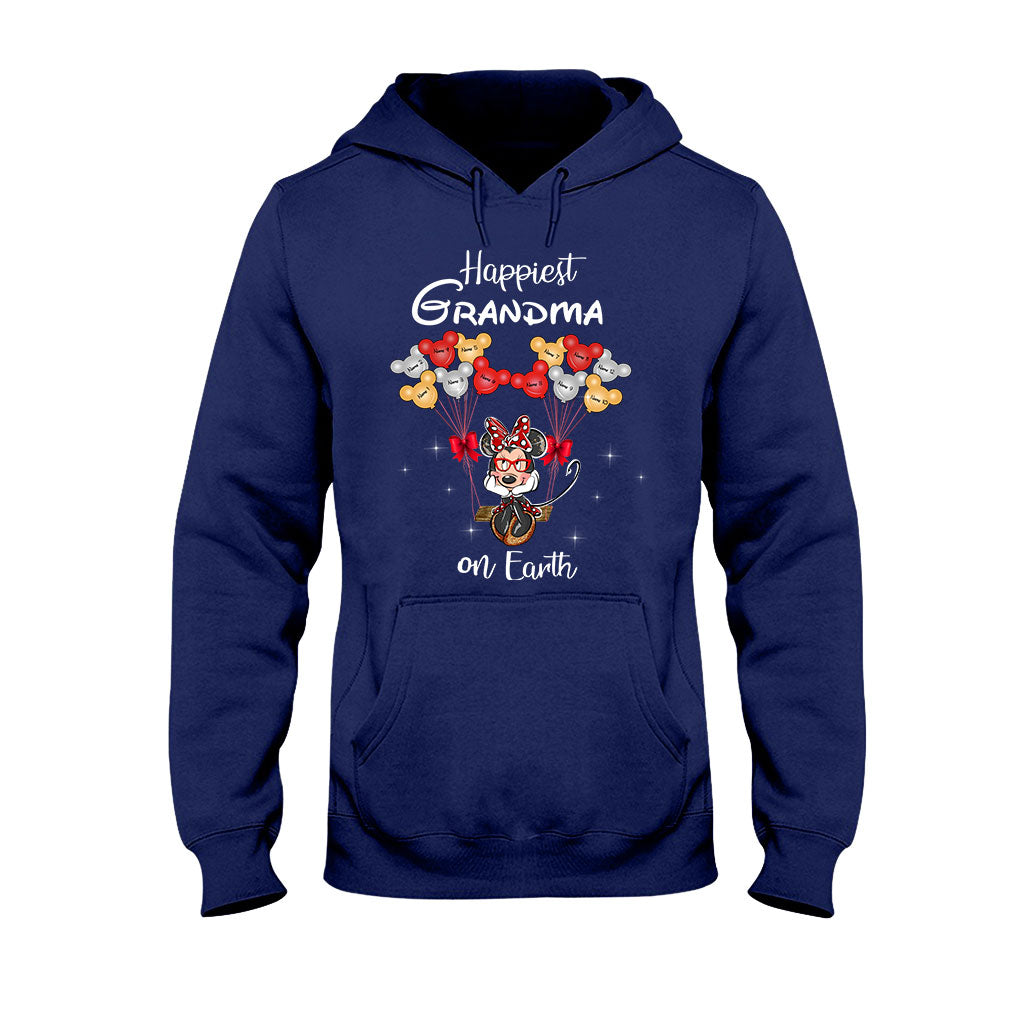 Happiest Grandma On Earth - Personalized Grandma T-shirt and Hoodie