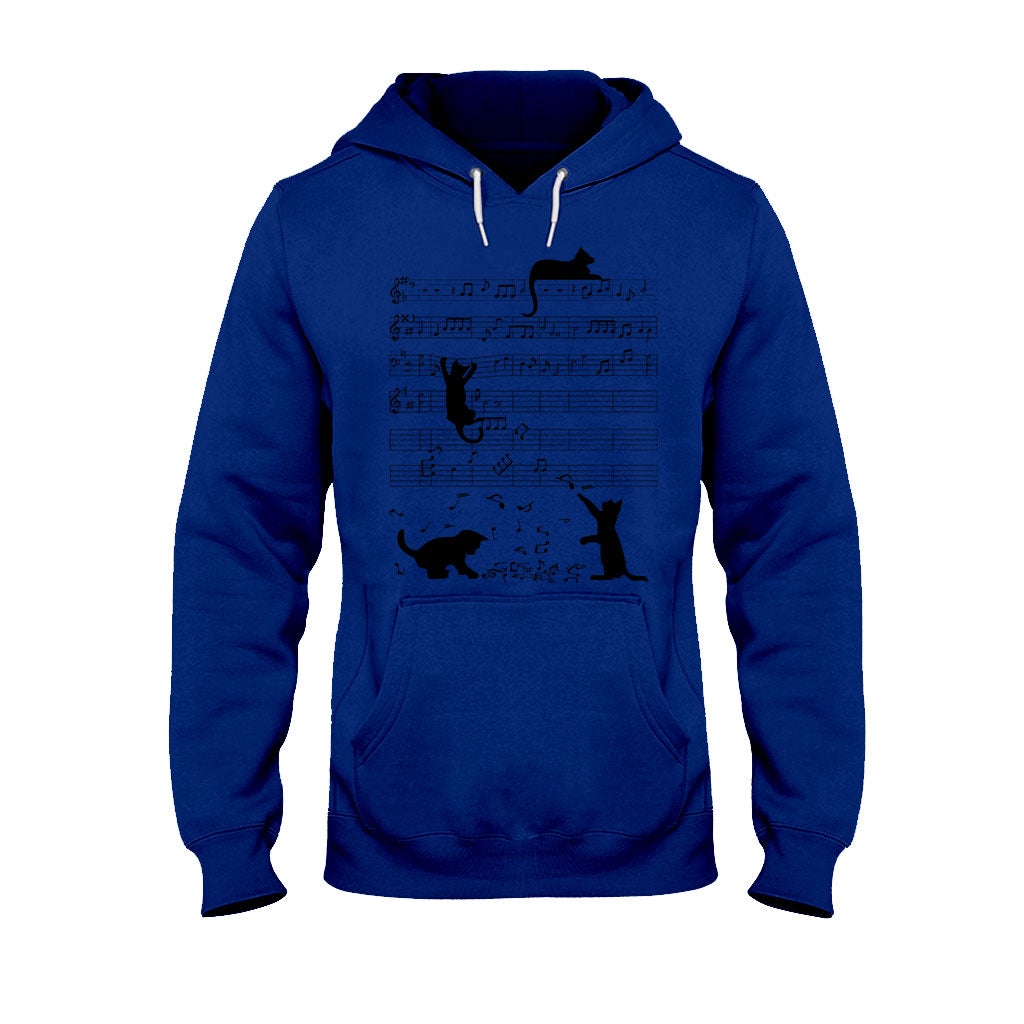 Music and Cats - Black Cat T-shirt And Hoodie 062021
