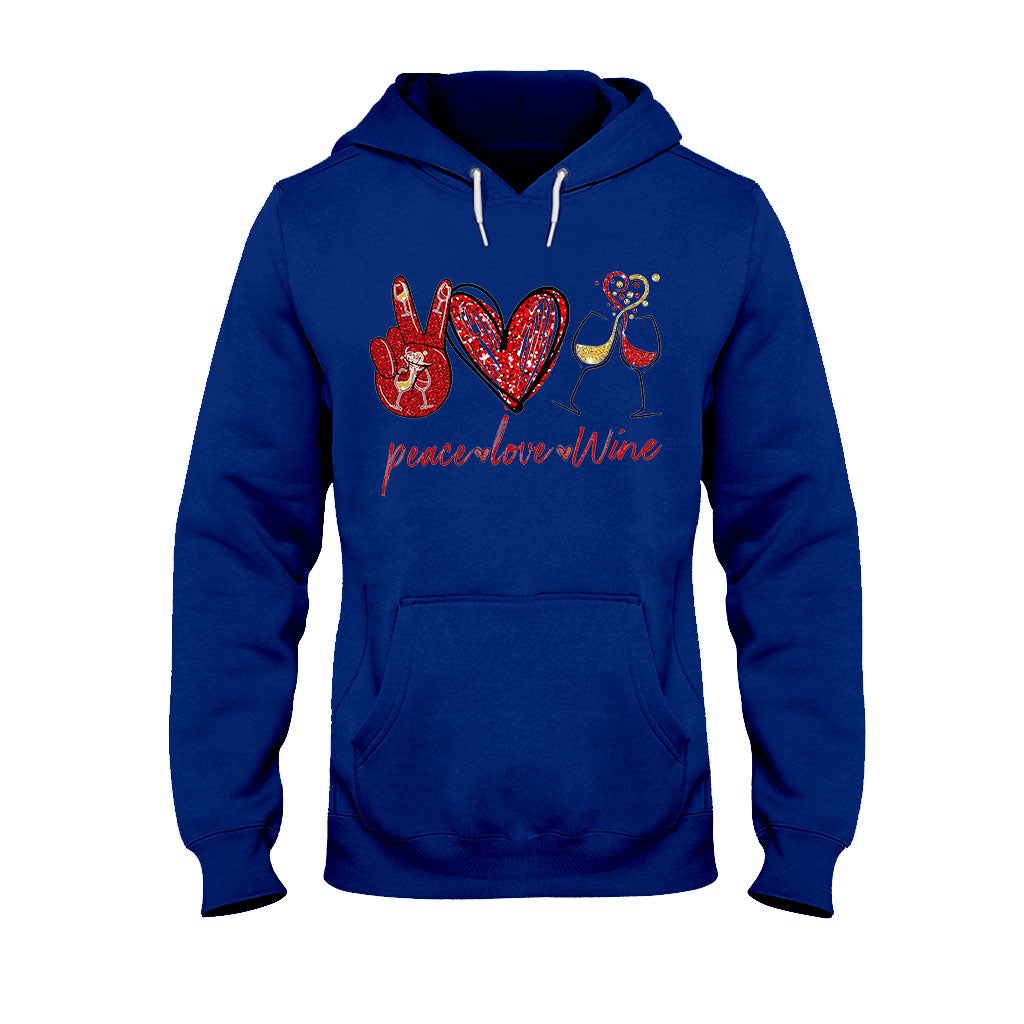 Peace Love Wine T-shirt And Hoodie 062021