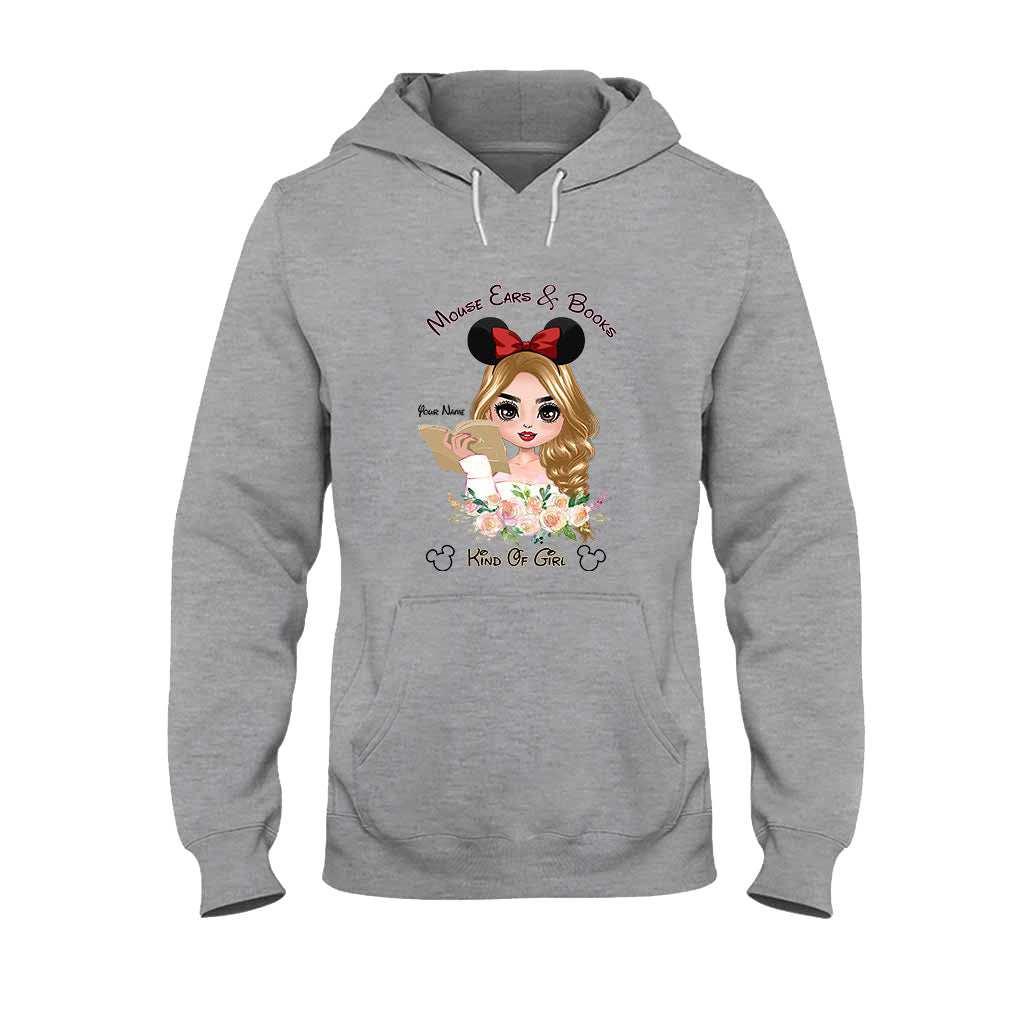 Mouse Ears And Book Kind Of Girl - Personalized Book T-shirt and Hoodie