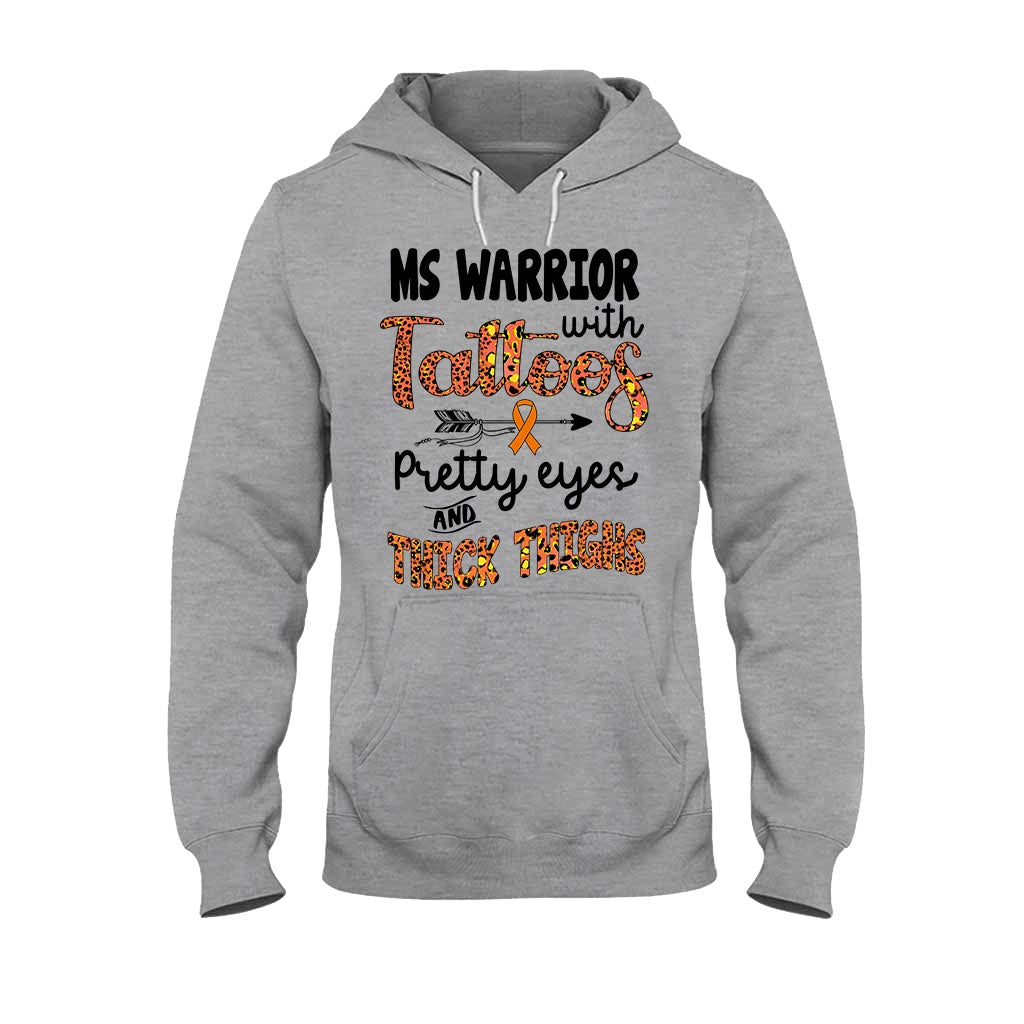 Ms Warrior With Tattoos - Multiple Sclerosis Awareness T-shirt And Hoodie 092021