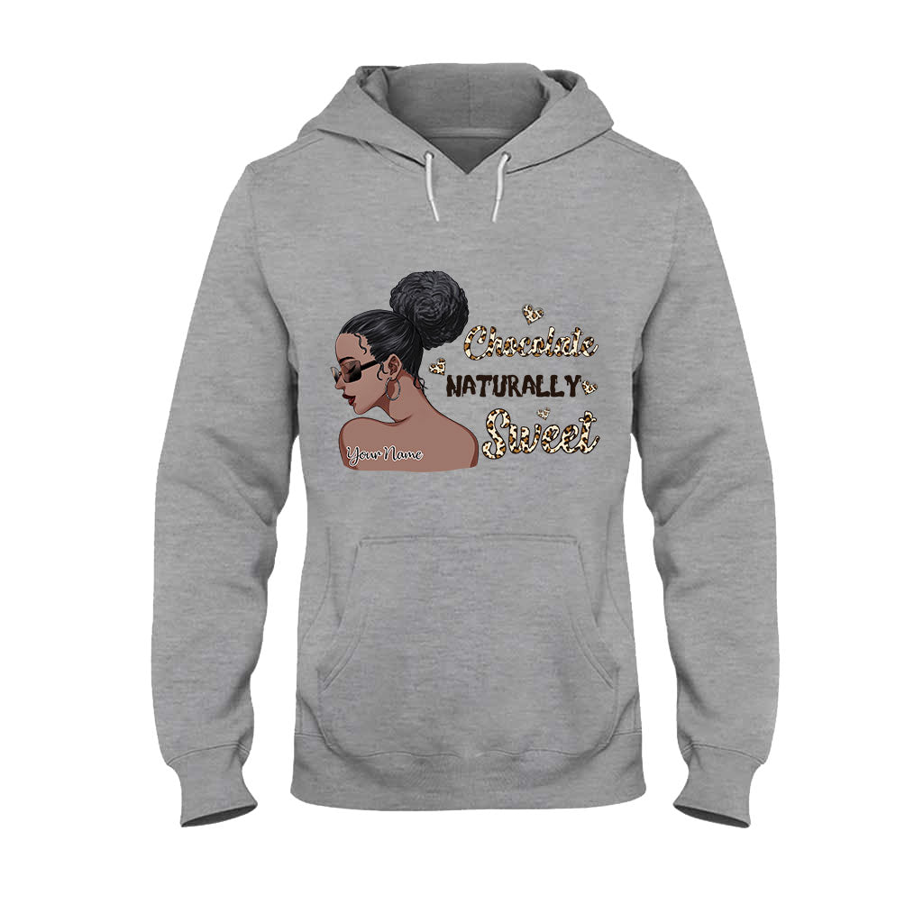Chocolate Naturally Sweet Afro Girl - Personalized African American T-shirt and Hoodie