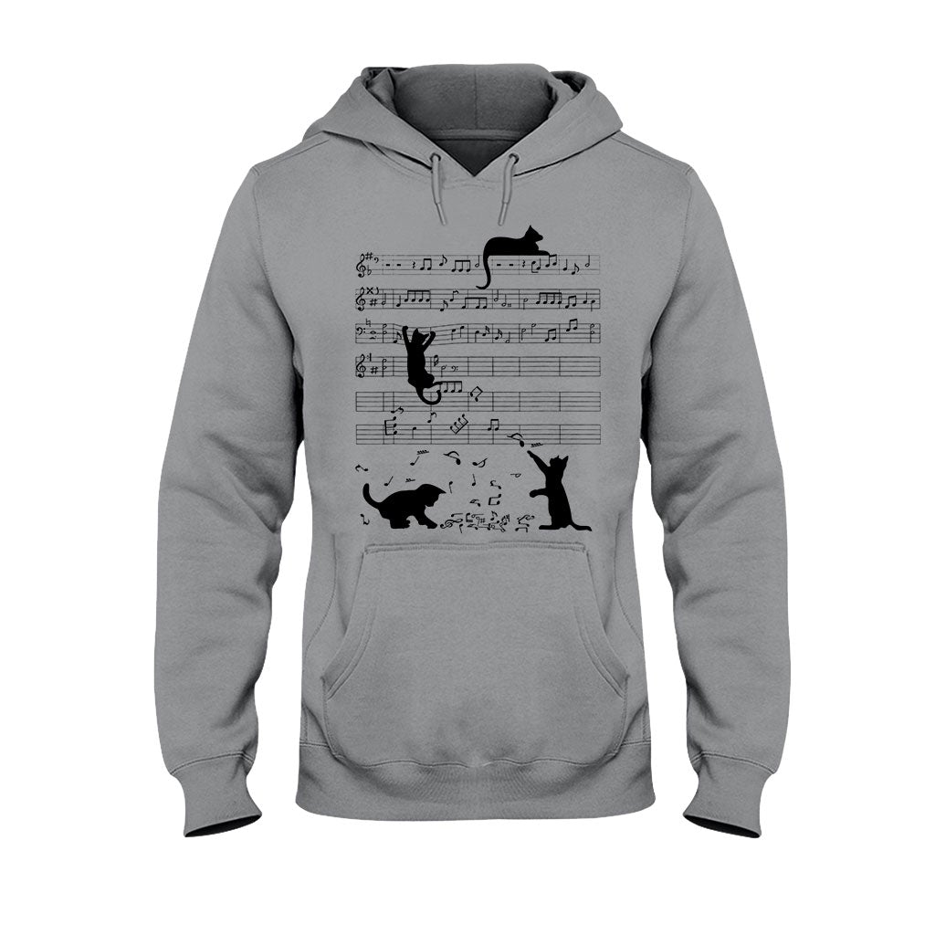 Music and Cats - Black Cat T-shirt And Hoodie 062021