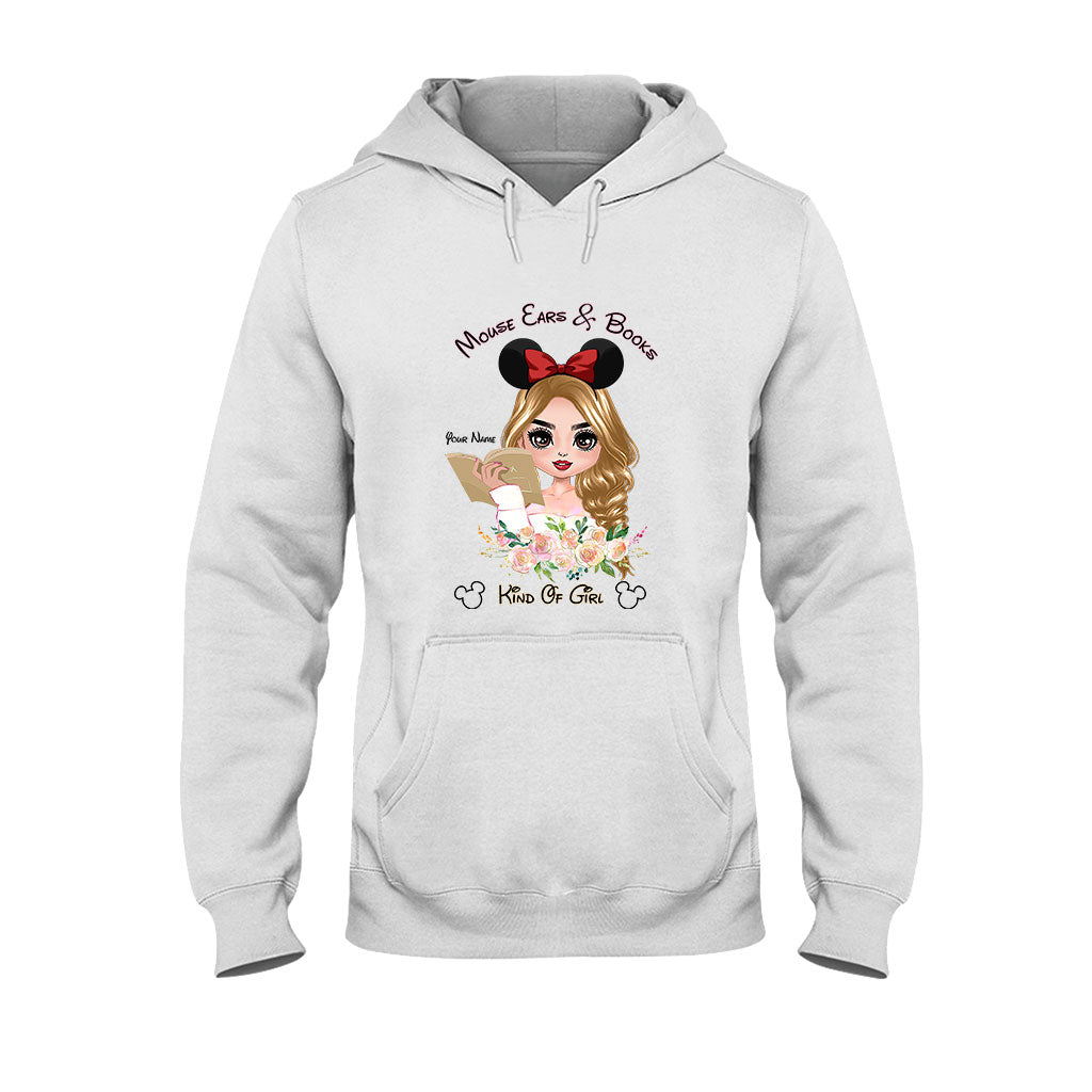 Mouse Ears And Book Kind Of Girl - Personalized Book T-shirt and Hoodie