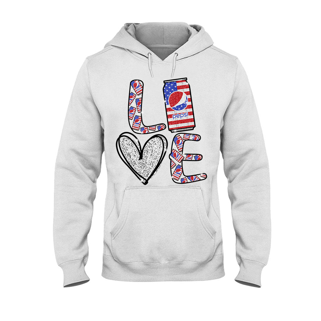 Love Summer Patriotic Blue Soft Drink T-shirt and Hoodie