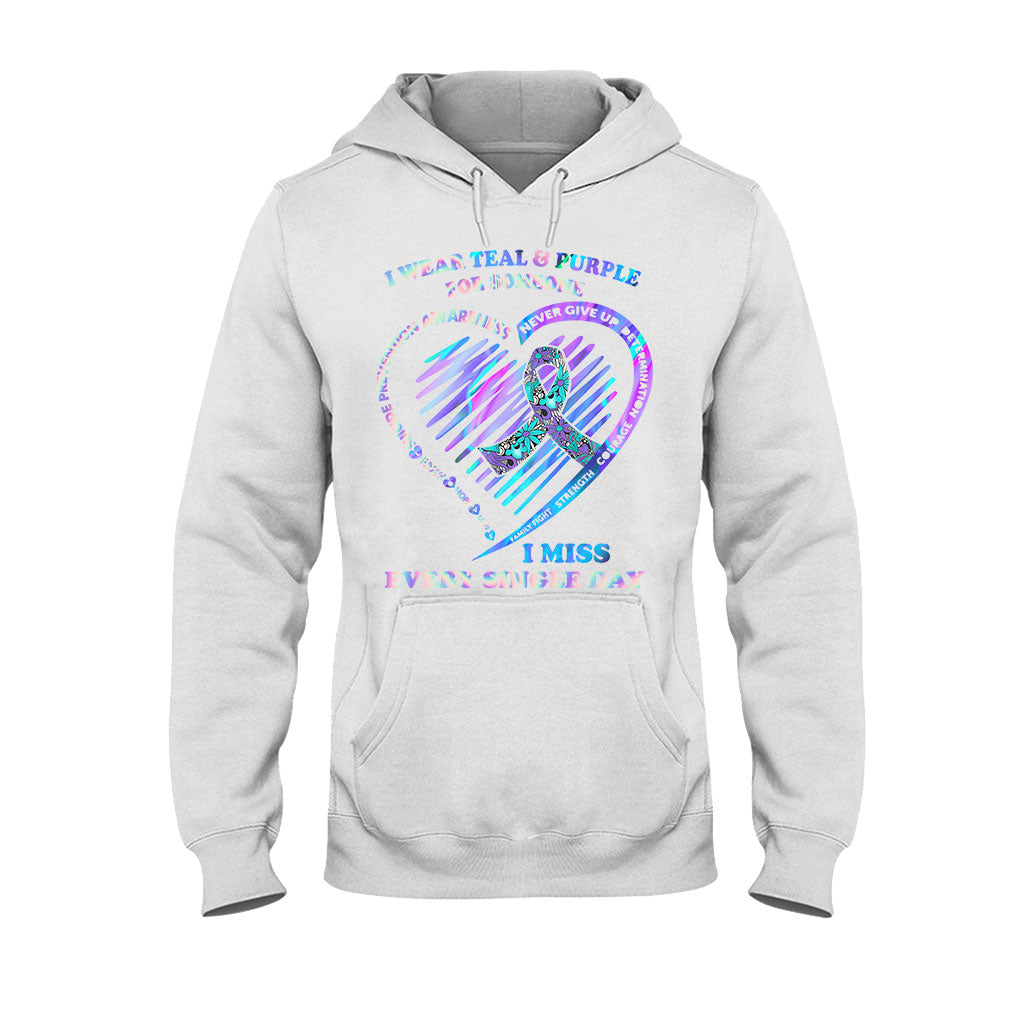I Wear Teal And Purple - Suicide Prevention T-shirt and Hoodie