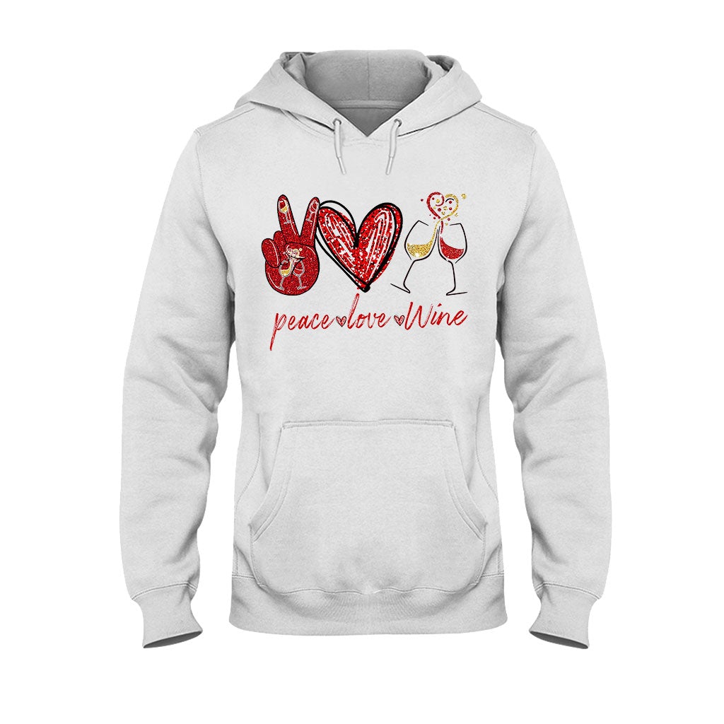 Peace Love Wine T-shirt And Hoodie 062021