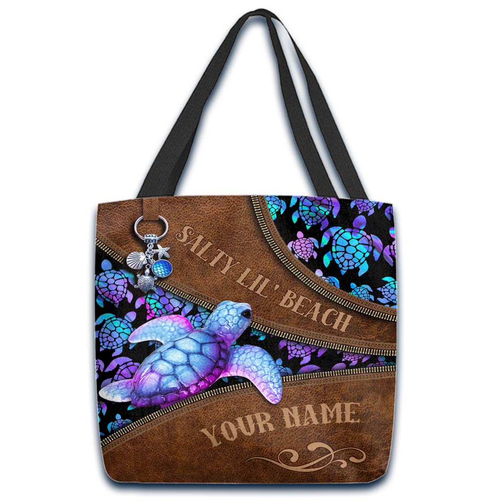 Salty Lil Beach - Turtle Personalized Tote Bag