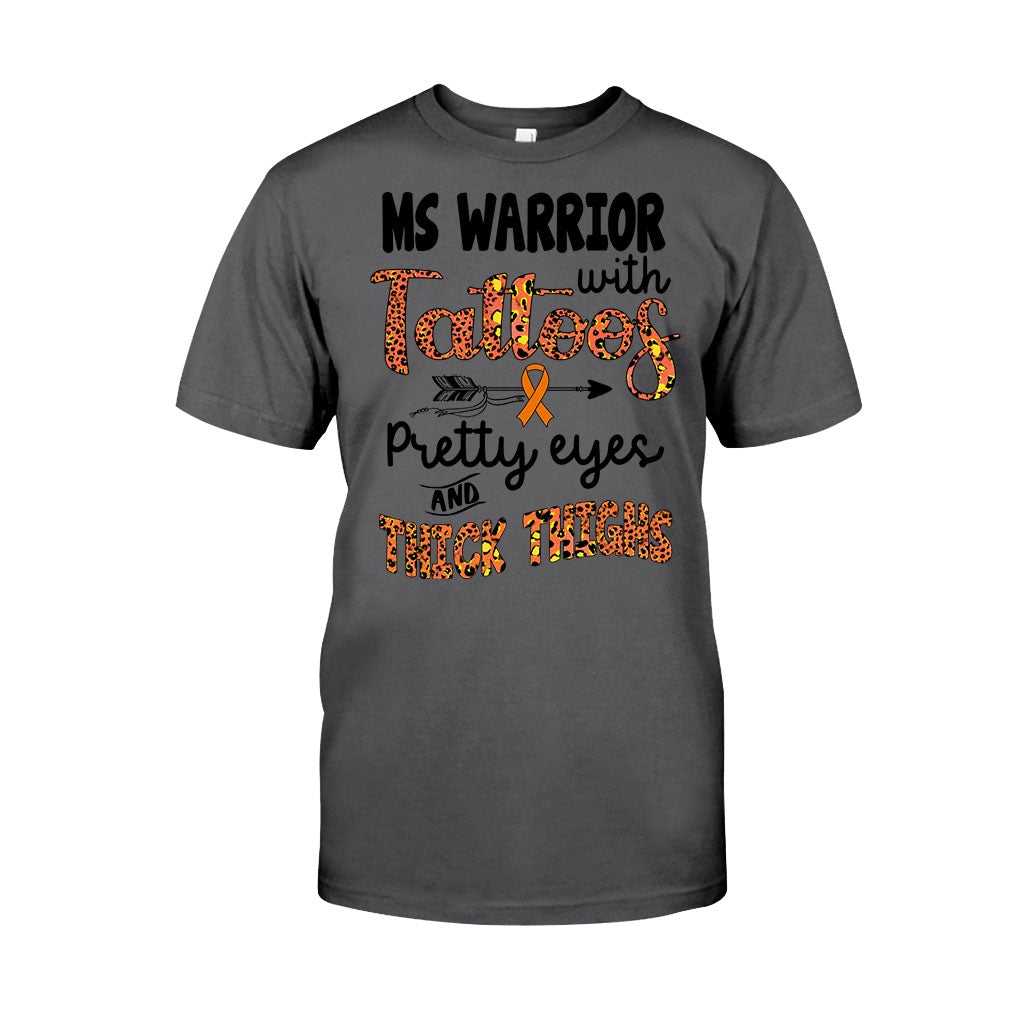 Ms Warrior With Tattoos - Multiple Sclerosis Awareness T-shirt And Hoodie 092021