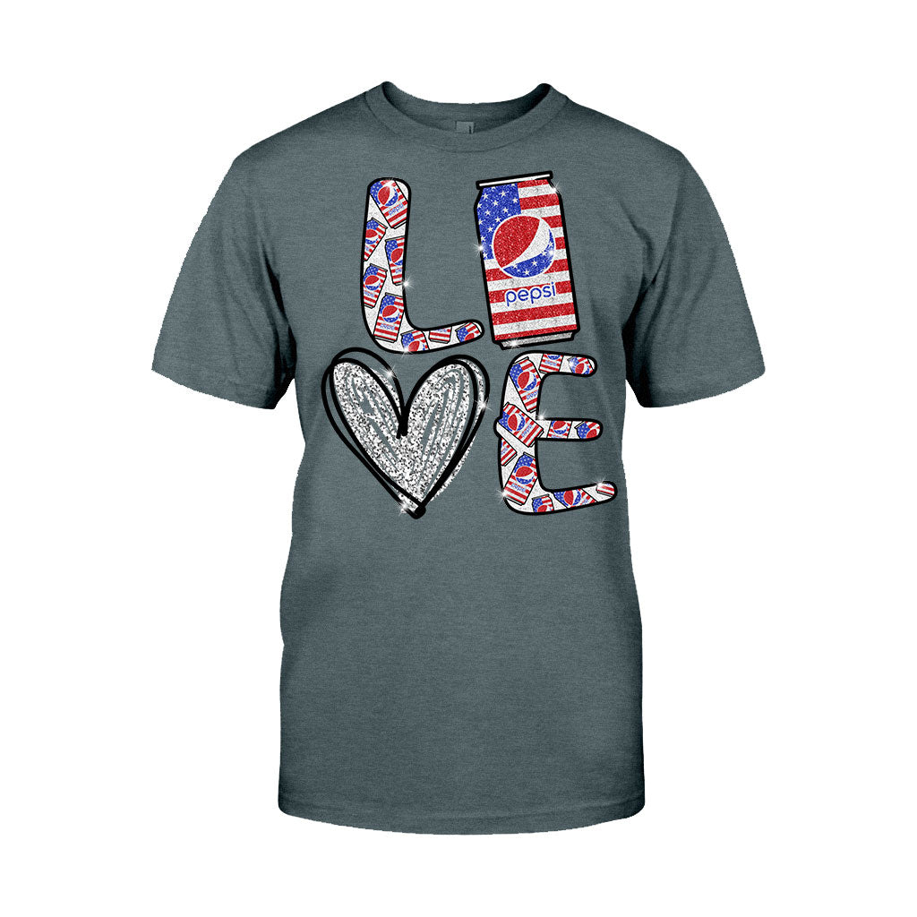 Love Summer Patriotic Blue Soft Drink T-shirt and Hoodie