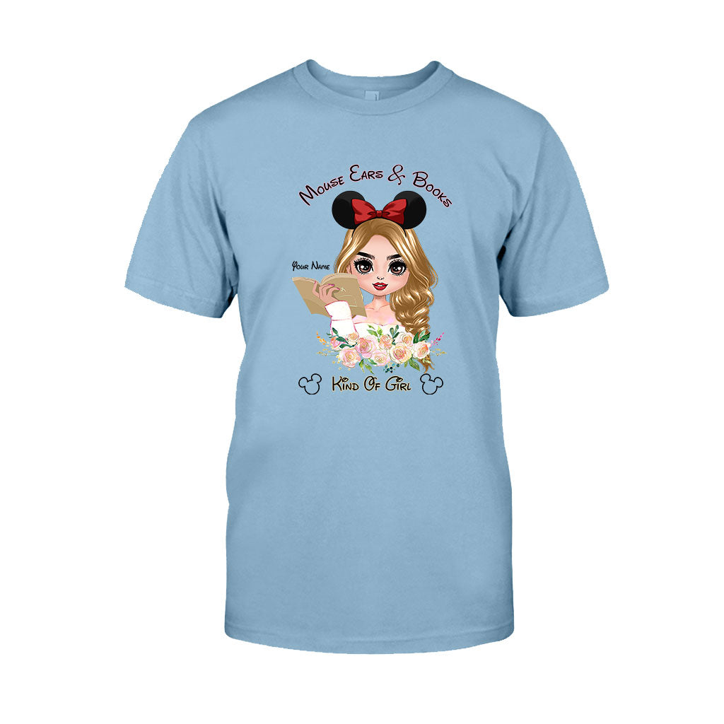 Mouse Ears And Book Kind Of Girl - Personalized Book T-shirt and Hoodie