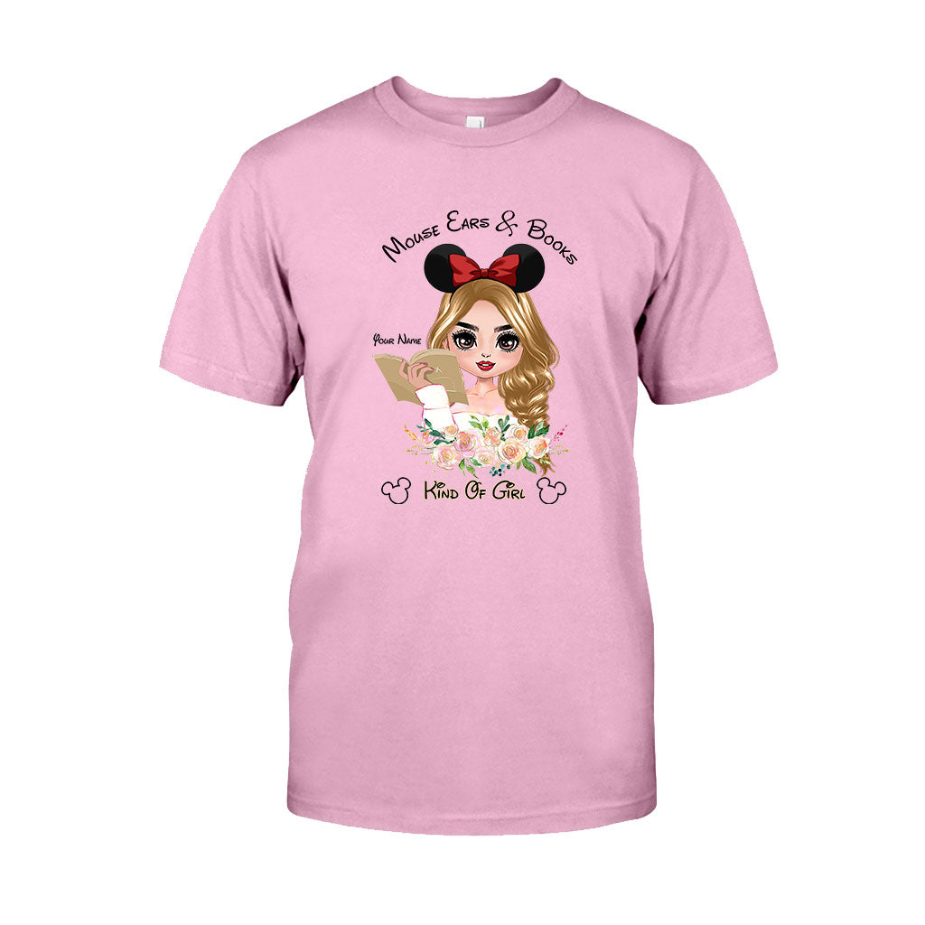 Mouse Ears And Book Kind Of Girl - Personalized Book T-shirt and Hoodie
