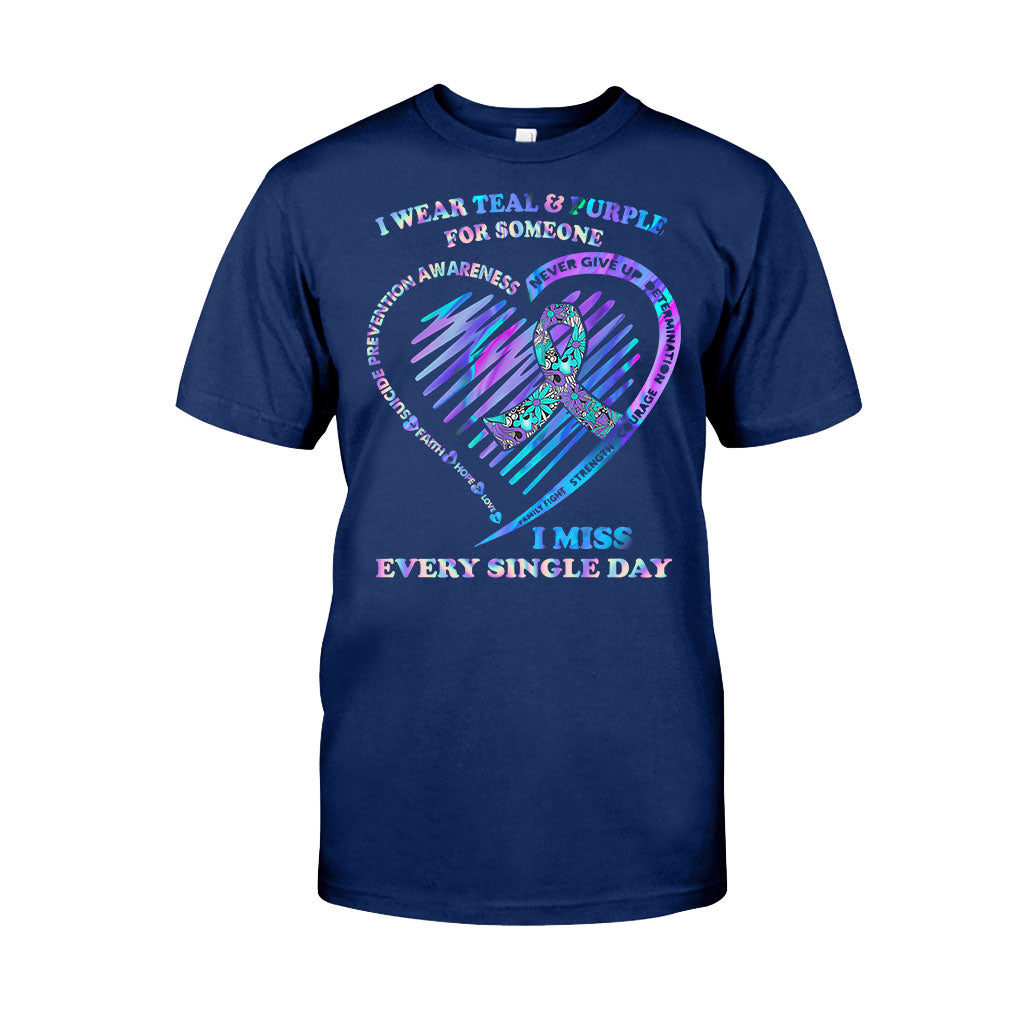 I Wear Teal And Purple - Suicide Prevention T-shirt and Hoodie