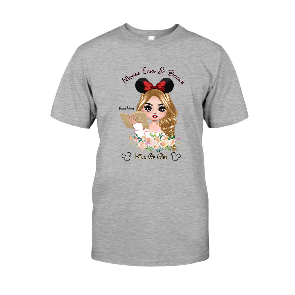 Mouse Ears And Book Kind Of Girl - Personalized Book T-shirt and Hoodie