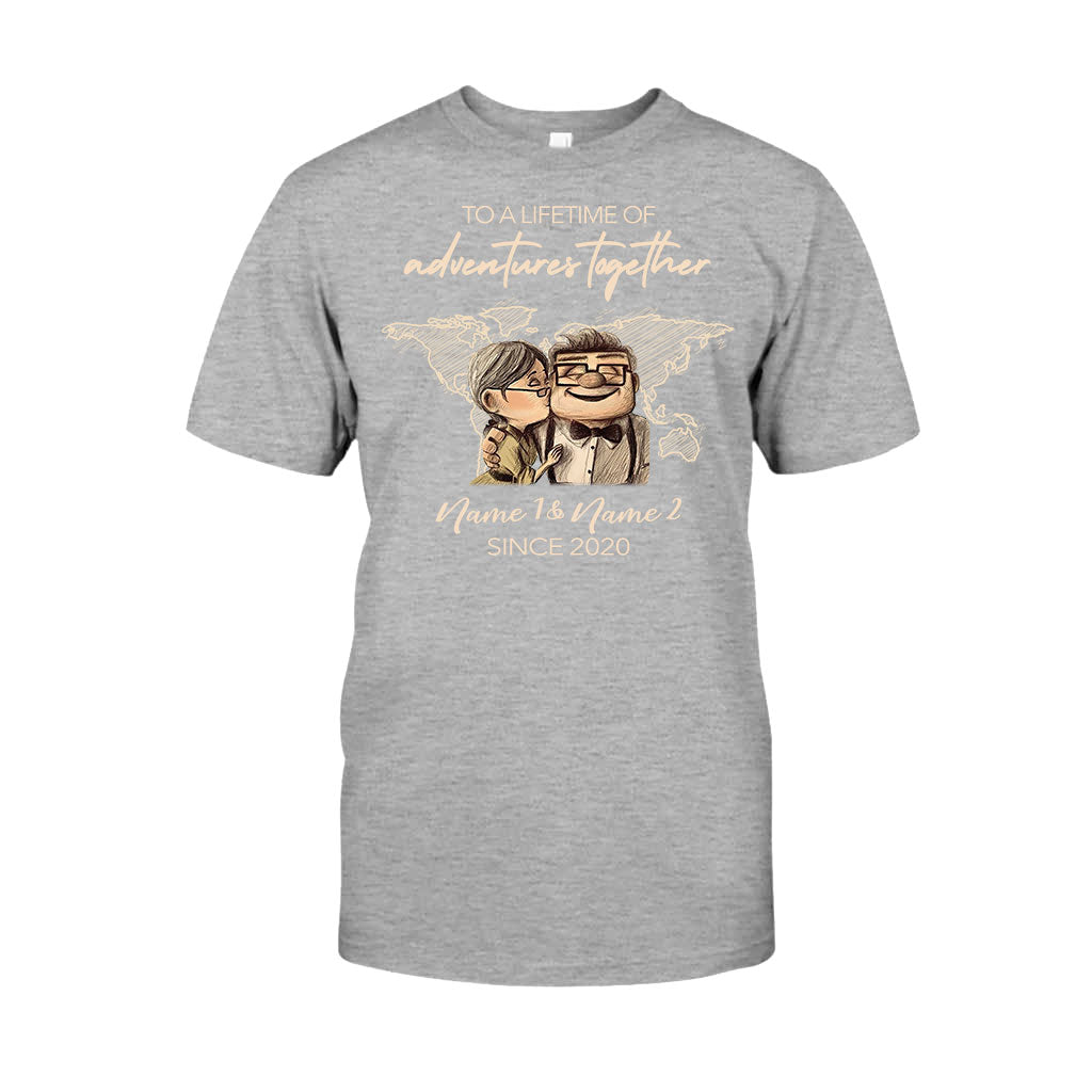 To A Lifetime Of Adventures Together - Personalized Couple Travelling T-shirt and Hoodie