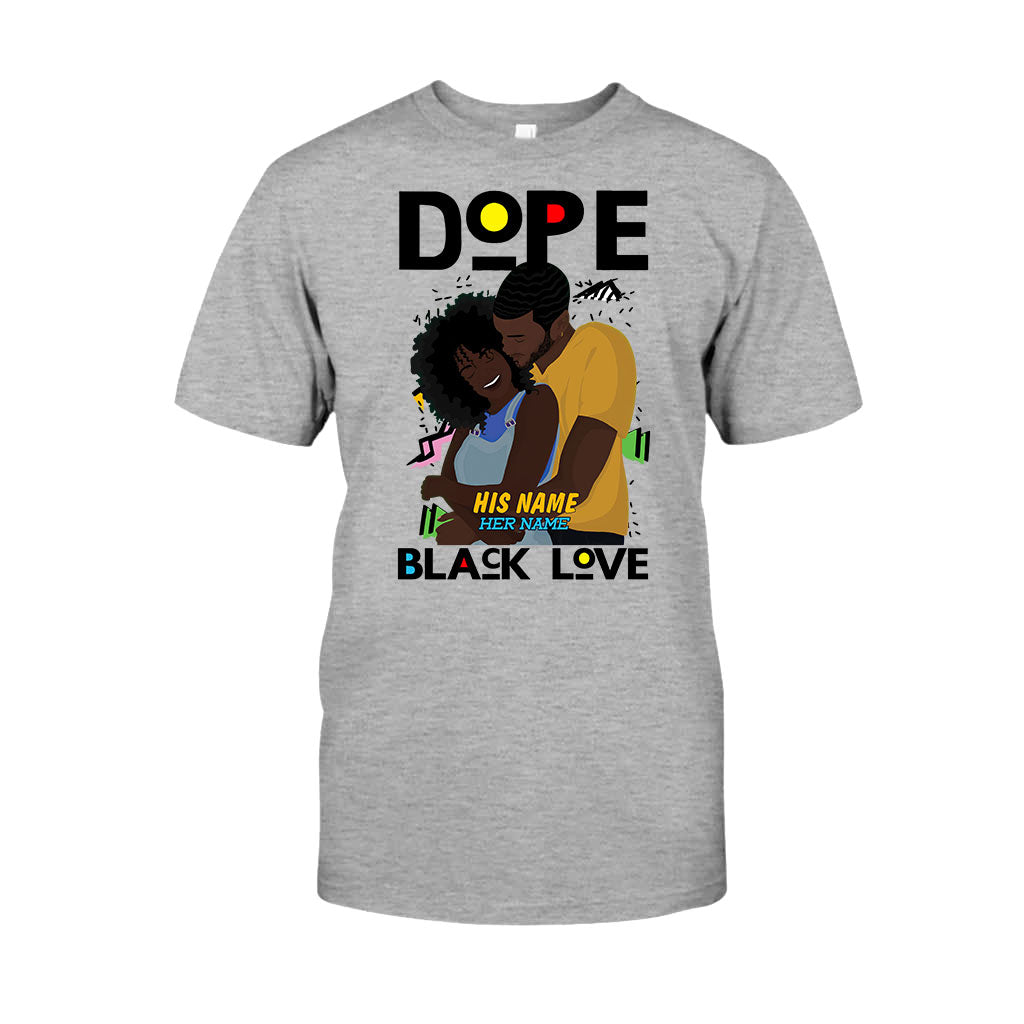 Dope Black Love Afro Couple - Personalized African American T-shirt and Hoodie