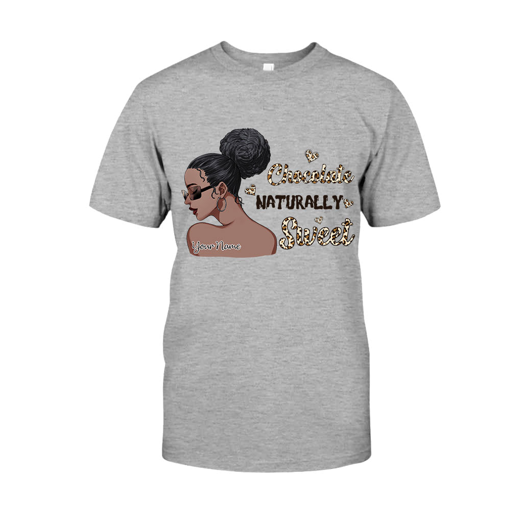 Chocolate Naturally Sweet Afro Girl - Personalized African American T-shirt and Hoodie