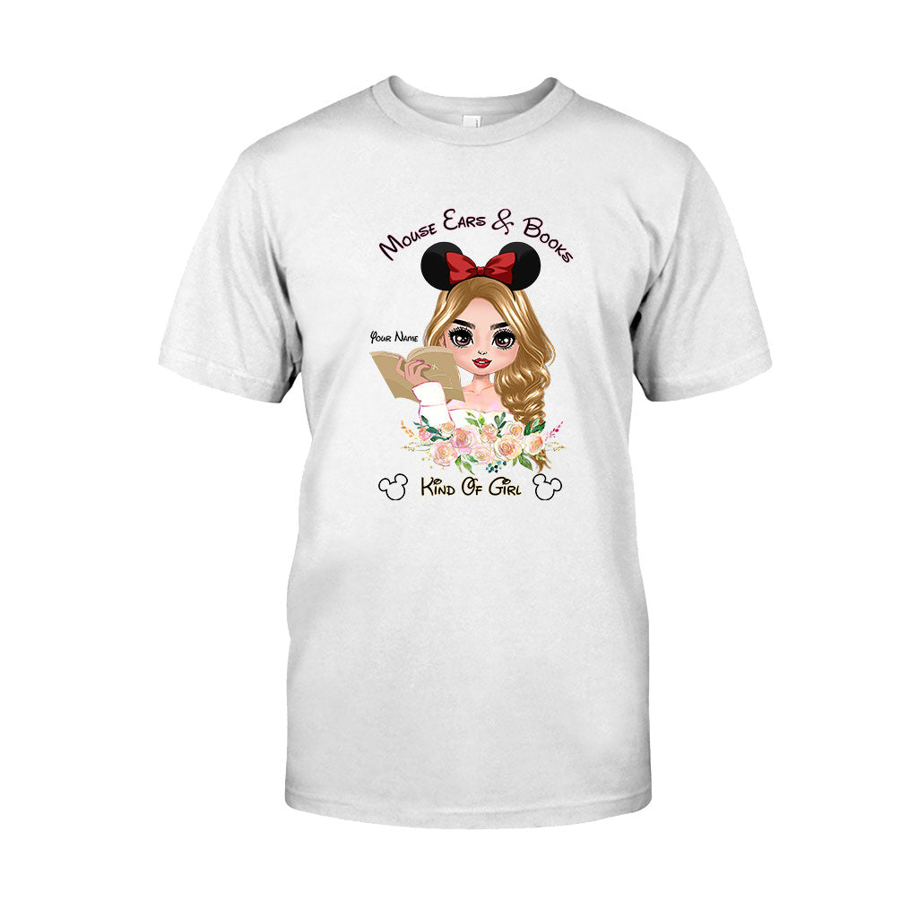 Mouse Ears And Book Kind Of Girl - Personalized Book T-shirt and Hoodie