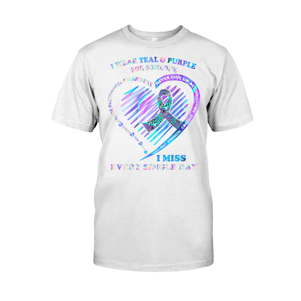 I Wear Teal And Purple - Suicide Prevention T-shirt and Hoodie