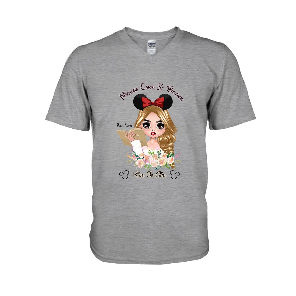 Mouse Ears And Book Kind Of Girl - Personalized Book T-shirt and Hoodie