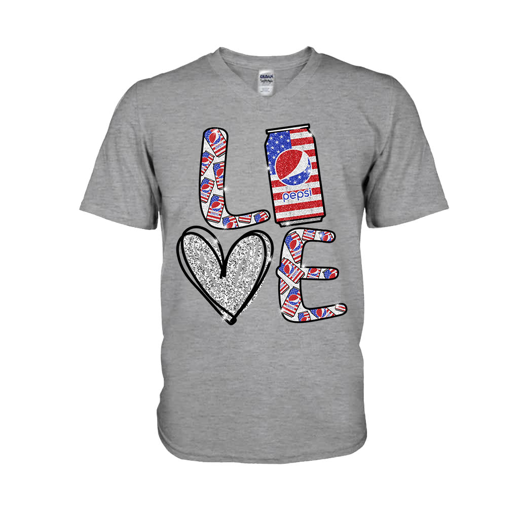 Love Summer Patriotic Blue Soft Drink T-shirt and Hoodie