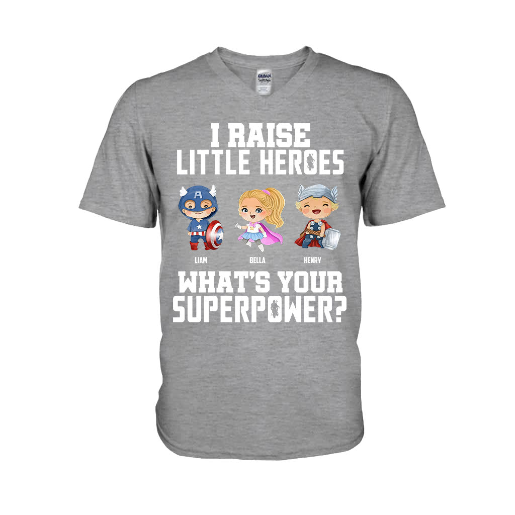 I Raise Little Heroes - Personalized Father T-shirt and Hoodie