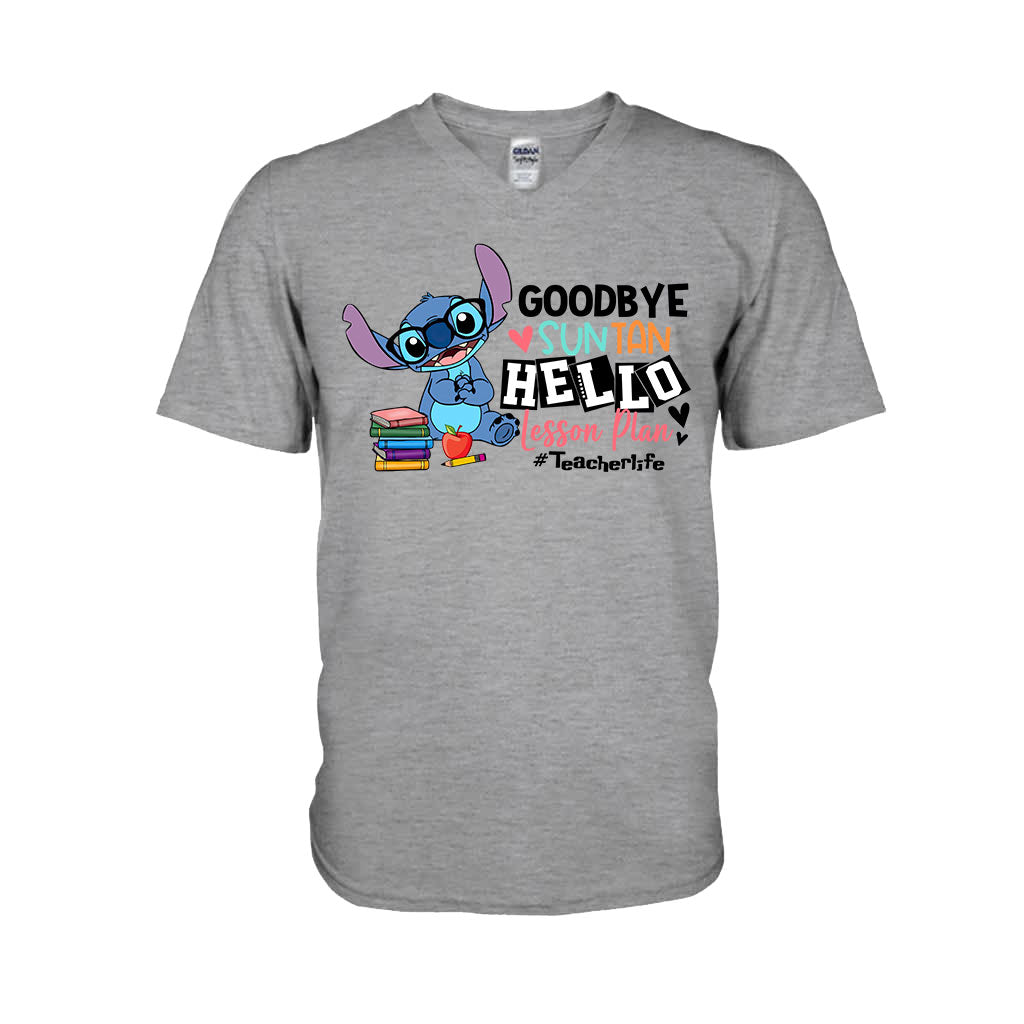 Goodbye Suntan Hello Lesson Plan - Personalized Teacher T-shirt and Hoodie