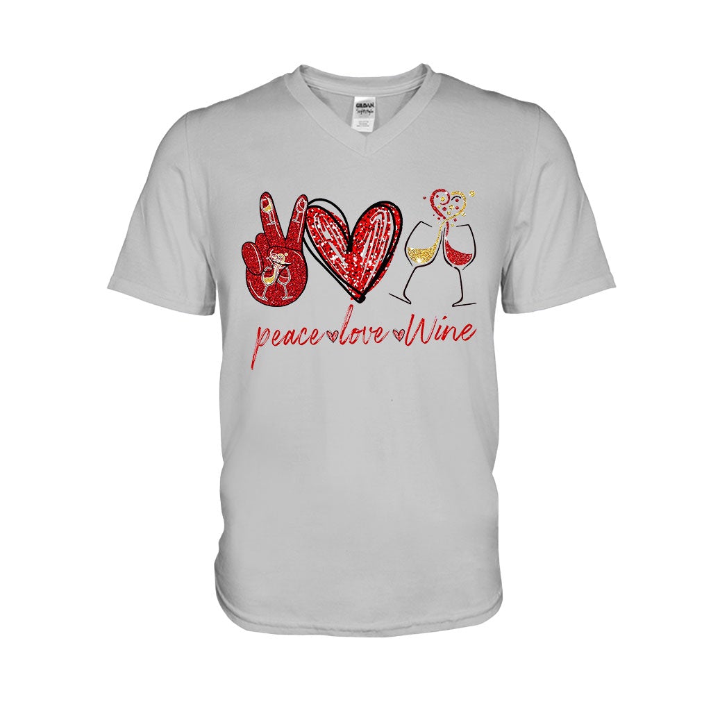 Peace Love Wine T-shirt And Hoodie 062021
