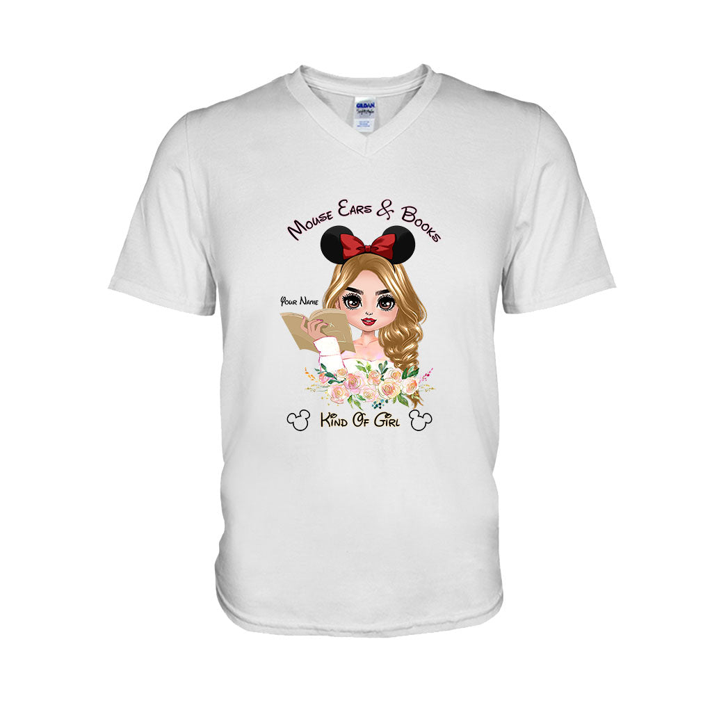 Mouse Ears And Book Kind Of Girl - Personalized Book T-shirt and Hoodie