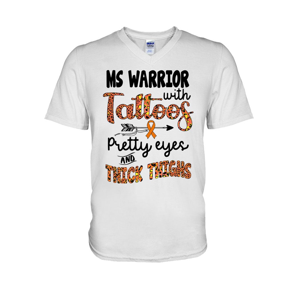 Ms Warrior With Tattoos - Multiple Sclerosis Awareness T-shirt And Hoodie 092021