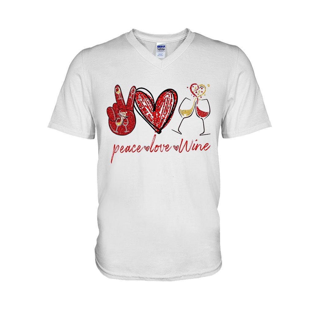 Peace Love Wine T-shirt And Hoodie 062021