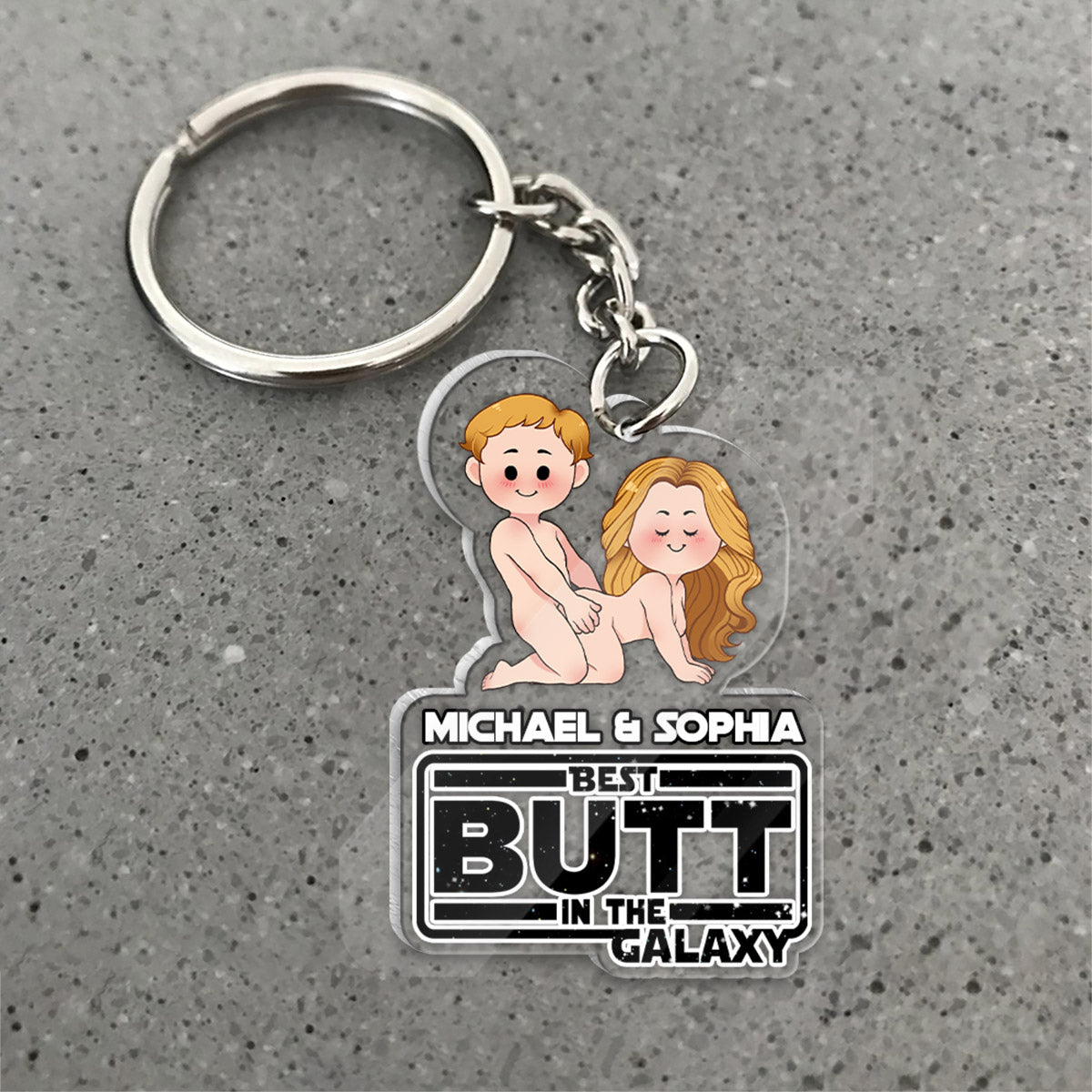 Best Butt In The Galaxy - Personalized The Force Transparent Keychain