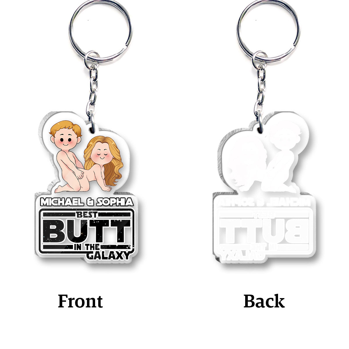 Best Butt In The Galaxy - Personalized The Force Transparent Keychain