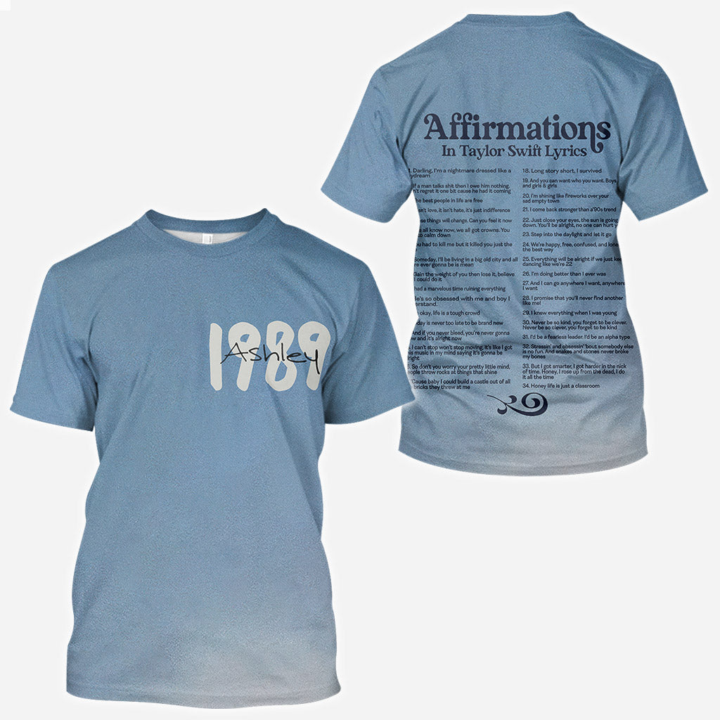 Affirmations in Miss American Lyrics - Personalized Tay-tay Lover All Over Shirt