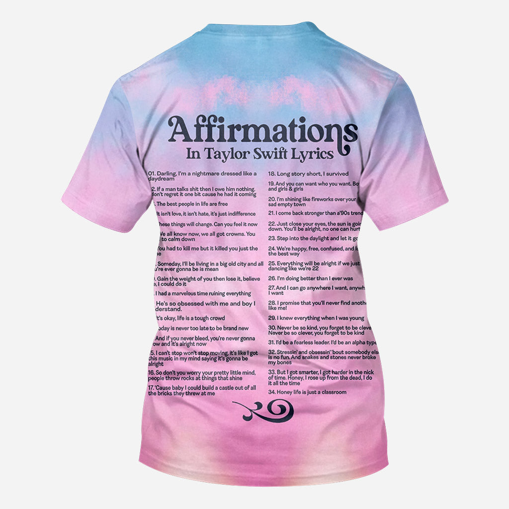 Affirmations in Miss American Lyrics - Personalized Tay-tay Lover All Over Shirt