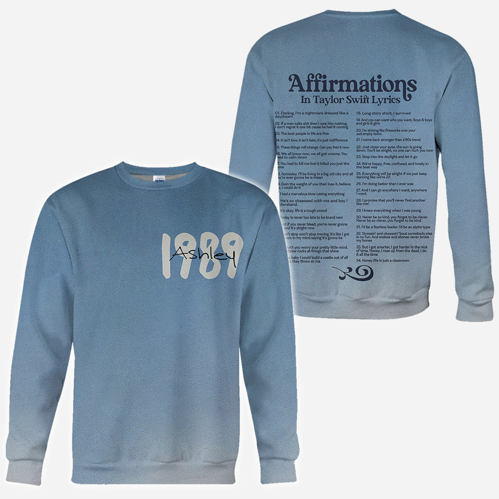 Affirmations in Miss American Lyrics - Personalized Tay-tay Lover All Over Shirt
