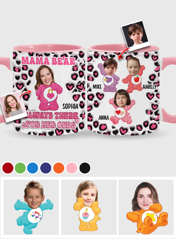 Mama Bear Always There For Her Cubs Care - Personalized Mother Accent Mug