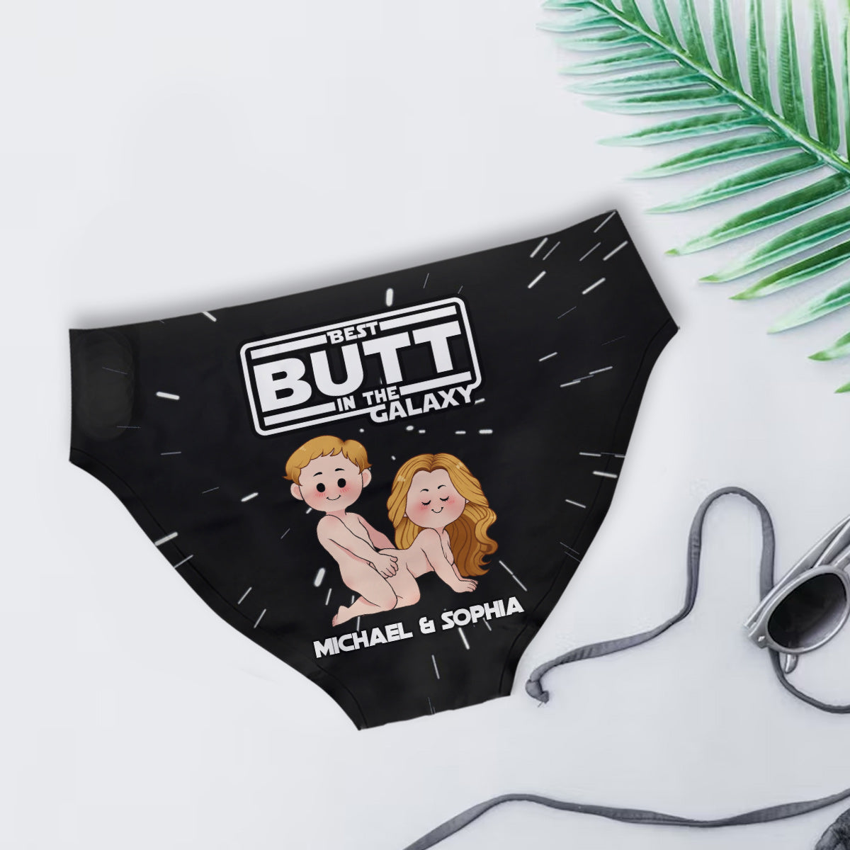 Best Butt In The Galaxy - Personalized Couple Women Briefs & Men Boxer Briefs