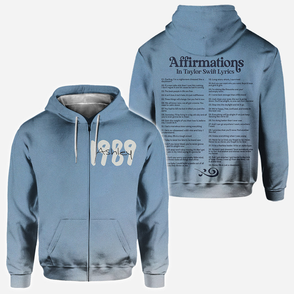 Affirmations in Miss American Lyrics - Personalized Tay-tay Lover All Over Shirt